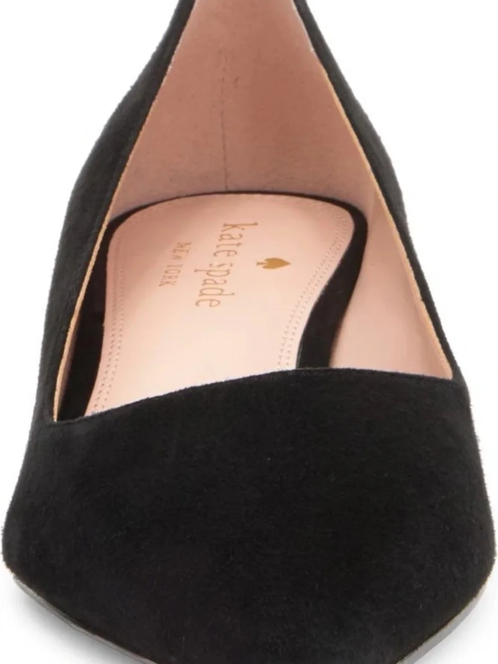 Kate Spade Black Suede Miko Size 7 Kitten Heel
